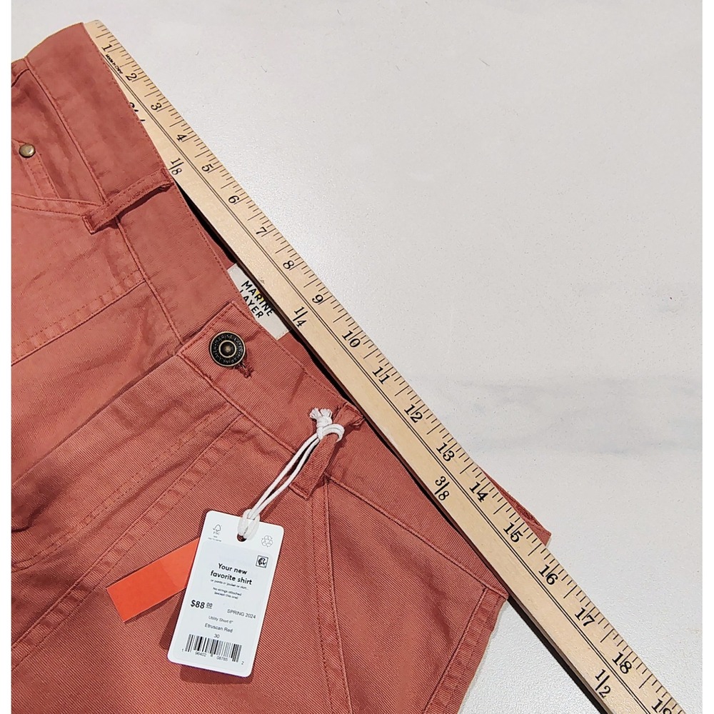 Marine Layer Men's Shorts Cargo Etruscan Red Chino 30 Casual Utility Hiking NWT - Picture 9 of 12